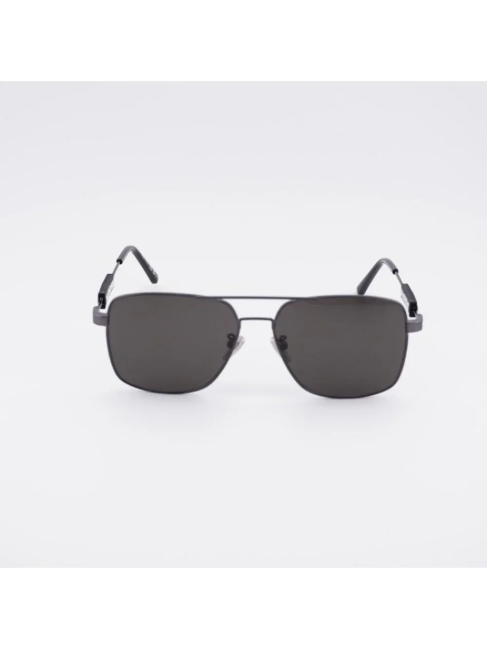 Balenciaga BB0116SA 001 Sunglasses Dark Ruthenium Square Frame, Black Lenses